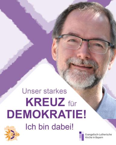 Profilfoto von Heiko Kuschel mit dem Logo "Unser starkes Kreuz für Demokratie - ich bin dabei!"